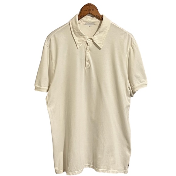 James Perse Mens White Cotton Jersey Size 3  Collared Polo - Picture 1 of 8